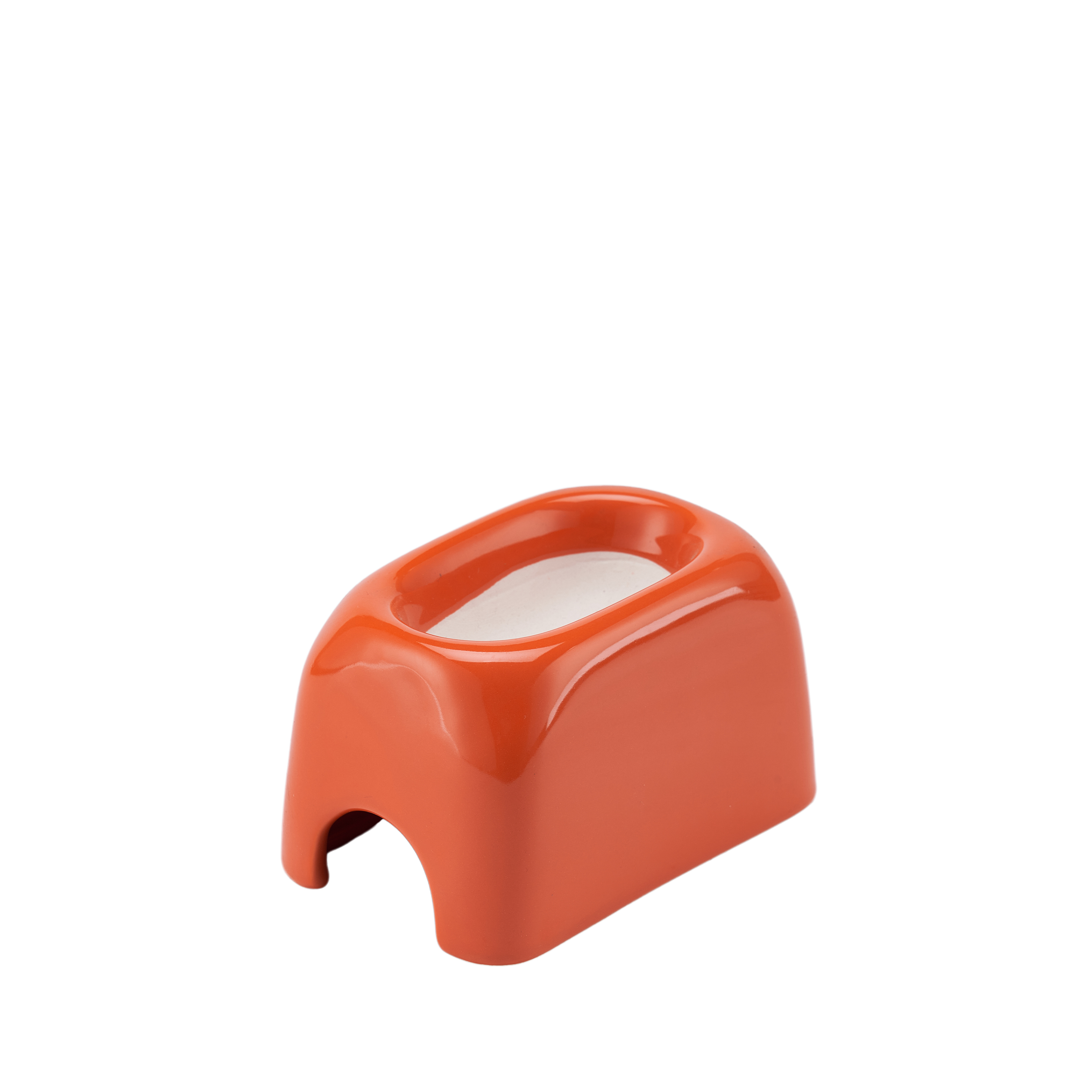 Crawler Pet Ceramic Humidification Avoidance Hole - Water can be added above - Square Orange Style