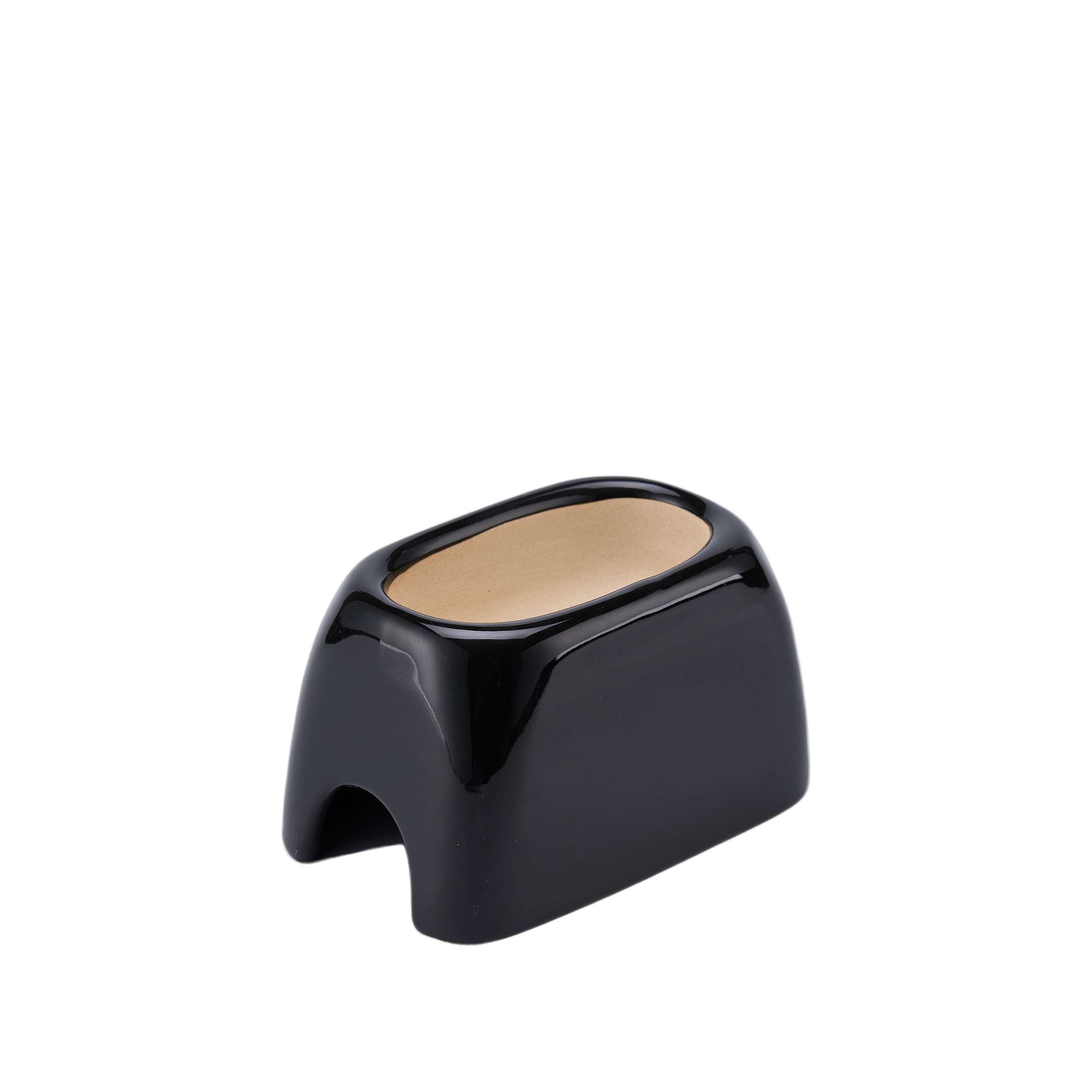 Crawler Pet Ceramic Humidification Avoidance Hole - Water can be added above - Square Black Style