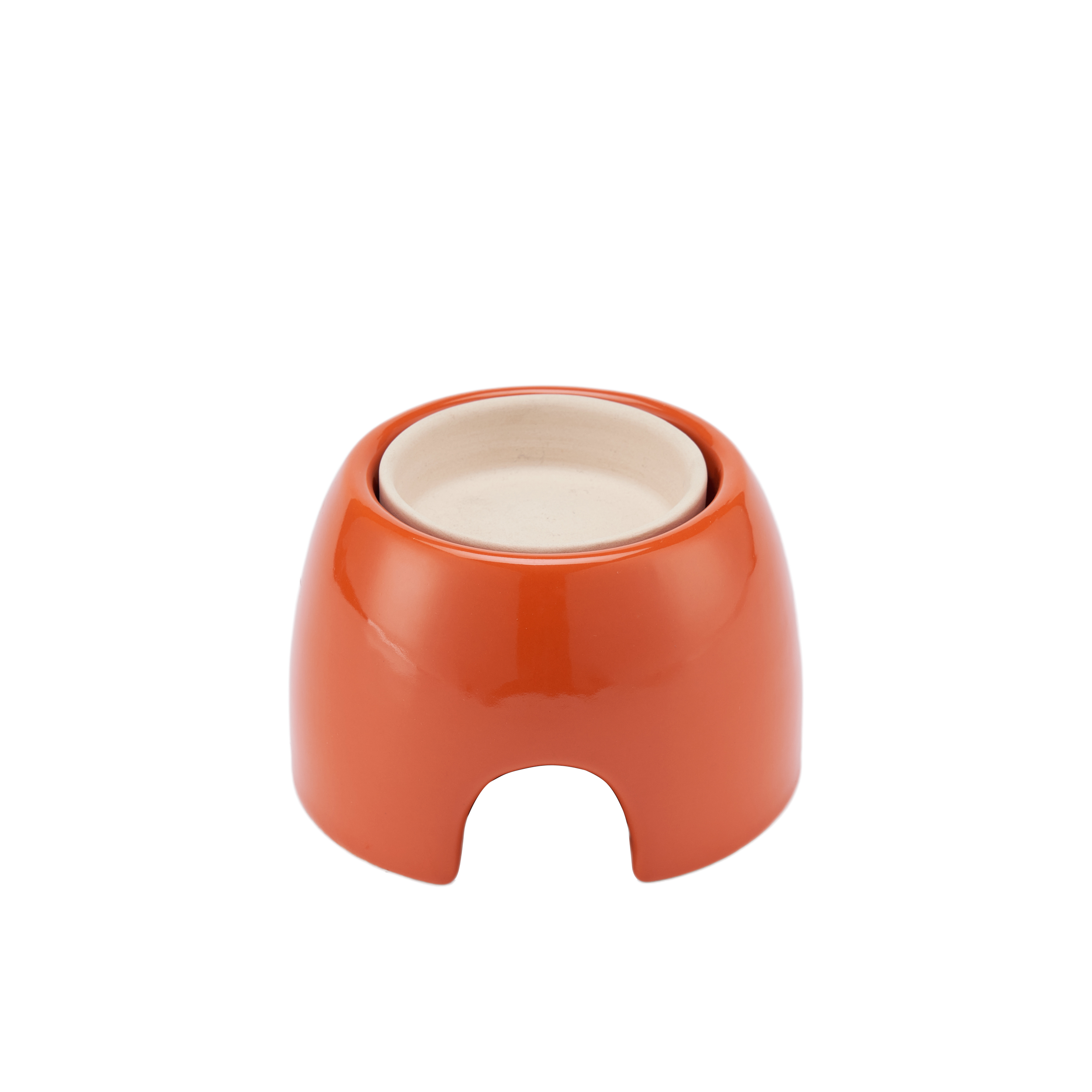 Crawler Pet Ceramic Humidification Avoidance Hole - Water can be added above - Round Orange Style
